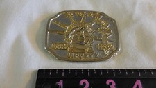 100 YEARS OF LIBERTY STATUE 1884- 1986 GOLD SILVER TONED BELT BUCKLE