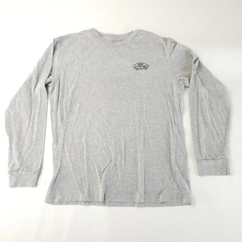 Vans Long Sleeve T Shirt Youth XL Extra Large Gray Off The Wall Y2K Skater Punk - Image 2 of 4
