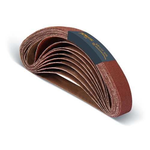 Cinturones de lijado POWERTEC 3/8 x 13" 120 grano 10 piezas papel de lija óxido de aluminio 401312 - Imagen 2 de 8