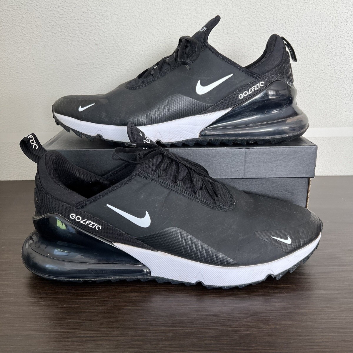 Nike Air Max 270 G Golf Black White Spikeless Shoes CK6483-001