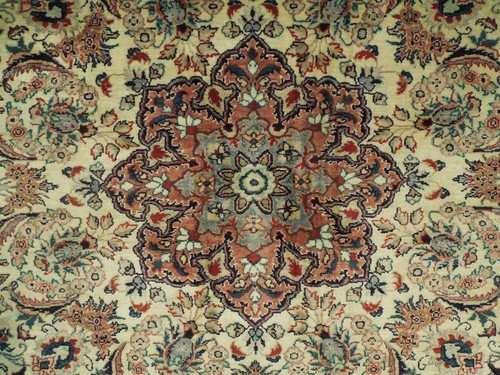 5x5' Elfenbein Feine Qualität Seltene Form Teppich 20900 - Bild 4 von 6