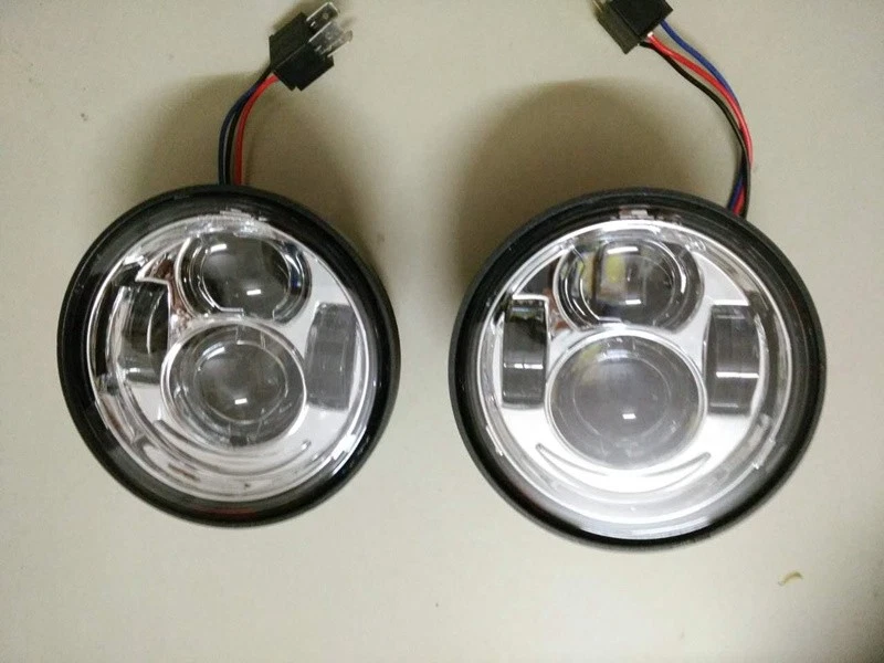 Faro LED doble proyector doble para Harley Dyna Fat Bob FXDF 2008-2016 4,65" Foto 4 de 4