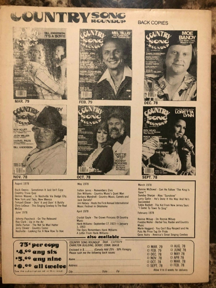 COUNTRY HITS OF THE 70'S MAGAZINE SUMMER 1979 CONWAY TWITTY