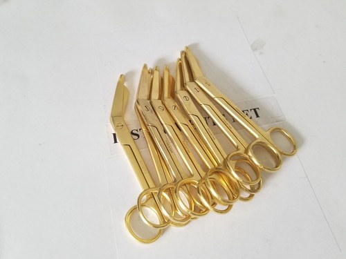 6PCS Lister Bandage Scissors 5.5 FULLY GOLD Surgical INST - Picture 2 of 2