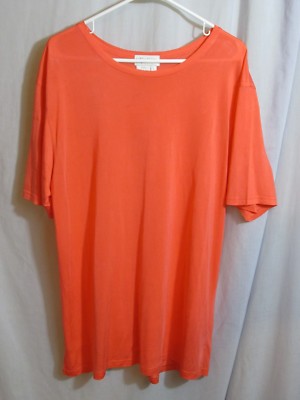 SZ M-L SOJI BEIGE 100/% RAW SILK WAFFLE KNIT V-NECK SHORT SLEEVE TOP NEW