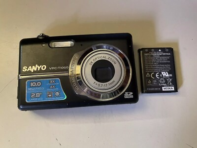 Sanyo VPC-T1060 10.0MP Digital Camera w/ Battery- Black - Untested