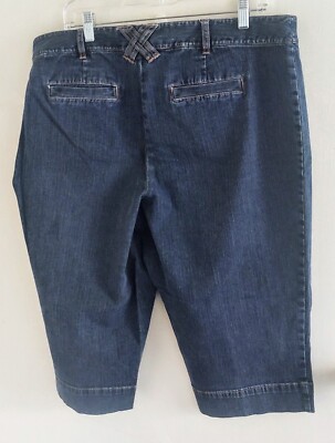 BASIC EDITIONS WOMEN/MISSES Size 20 BLUE JEAN CAPRI