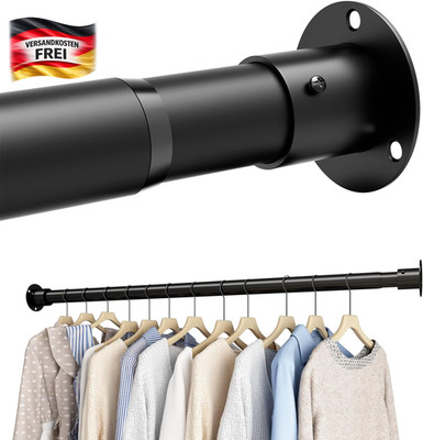 Verstellbare Kleiderstange für Schrank Garderobe schwarz bis 68cm robust