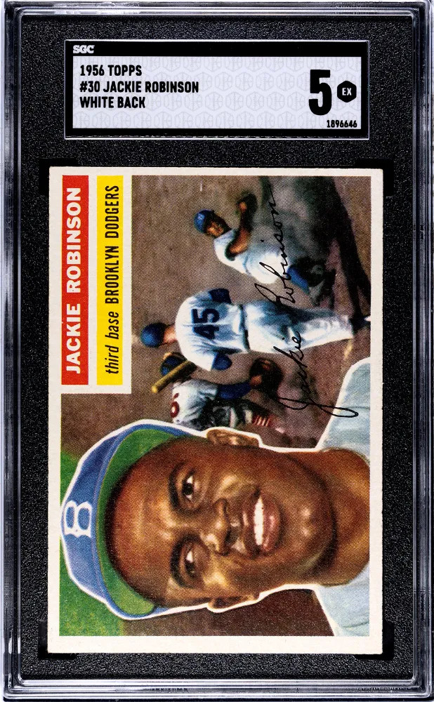 1956 Topps Jackie Robinson #30 White Back SGC 5