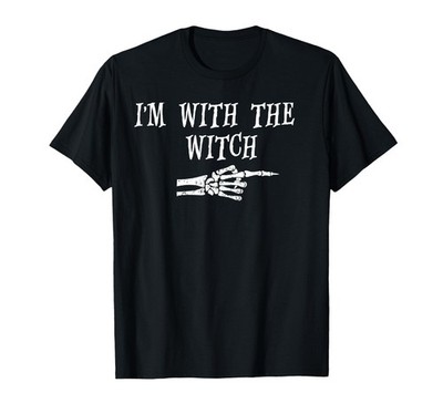I'm with the Witch Funny Halloween His and Her Outfit T-Shirt