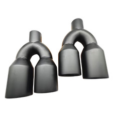 Quad 4 Out Chrome Exhaust Tip Staggered Lr Pair 2.5 Inlet Dual Wall Angle Cut Quad 4 Out Chrome Exhaust Tip Staggered Lr Pair 2.5 Inlet Dual Wall Angle Cut