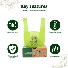 Diaper Bags Disposable Baby 300 Count Dirty Sacks Easy-Tie Handles Sanitary Pet