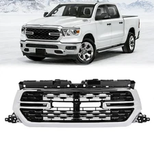 New Chrome+Black Front Bumper Grille Grill For 2019-2023 2024 RAM 1500 Big Horn