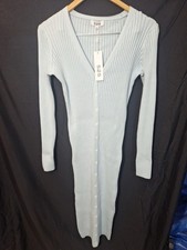 525 america sweater dress Baby Blue Med Button Down Long Sleeves