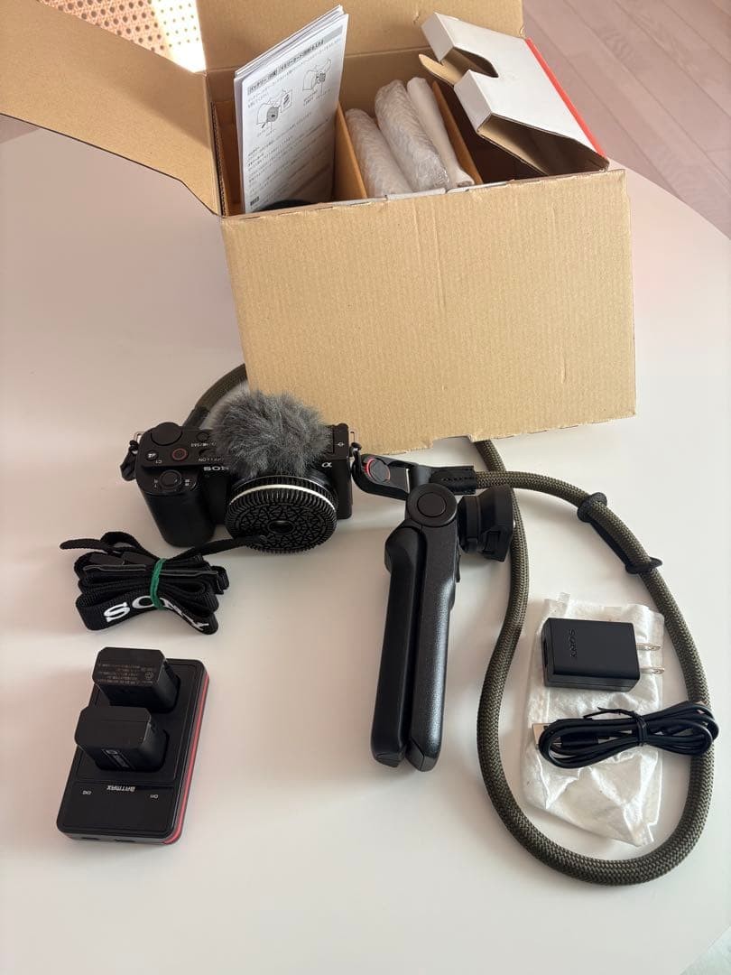 Sony ZV-E10 Camera with Flip Screen Windjammer Microphone Accessories