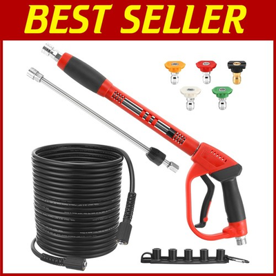 #ad Pressure Washer Gun Set 50 FT Hose 5 Tips 3600 PSI $106.45