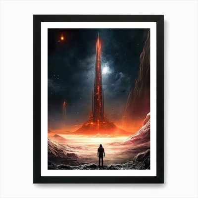 Mass Effect Tower 1 Kunstdruck gerahmt Wandbild Poster Leinwanddruck Bild