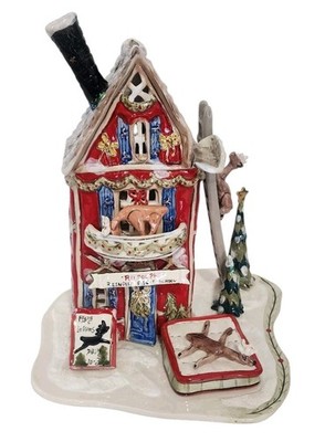 Blue Sky Clayworks ORIGINAL 2009 Rudolph's Christmas Flight School House *READ*