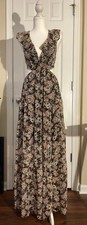 ASTR The Label Seona Floral Cutout Maxi Dress (Medium) 