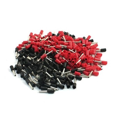 380 x E1008 Red Black Cord End Pre Insulate Ferrules Terminals for 18 AWG Cable
