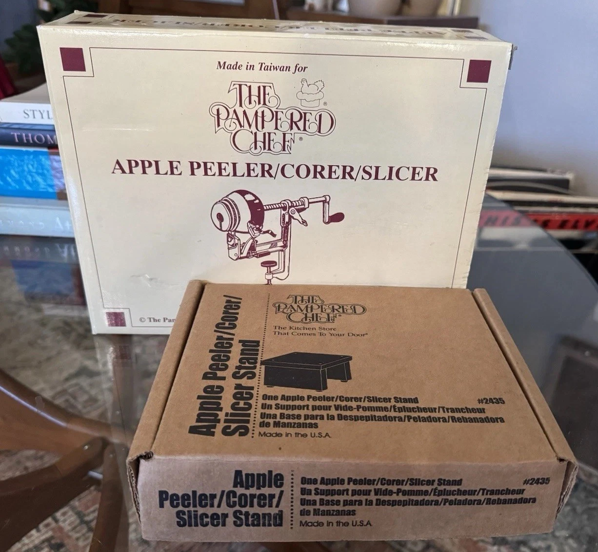 Pampered Chef 2430 Apple Peeler Corer Slicer 2435 Wooden Wood Stand Pie Baking M
Opens in a new wind