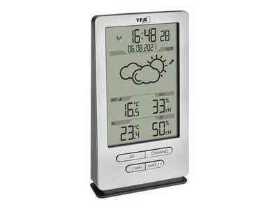 TFA 35.1162.54 Elektronisches Raumthermometer Innen/Außen Digital Schwarz
