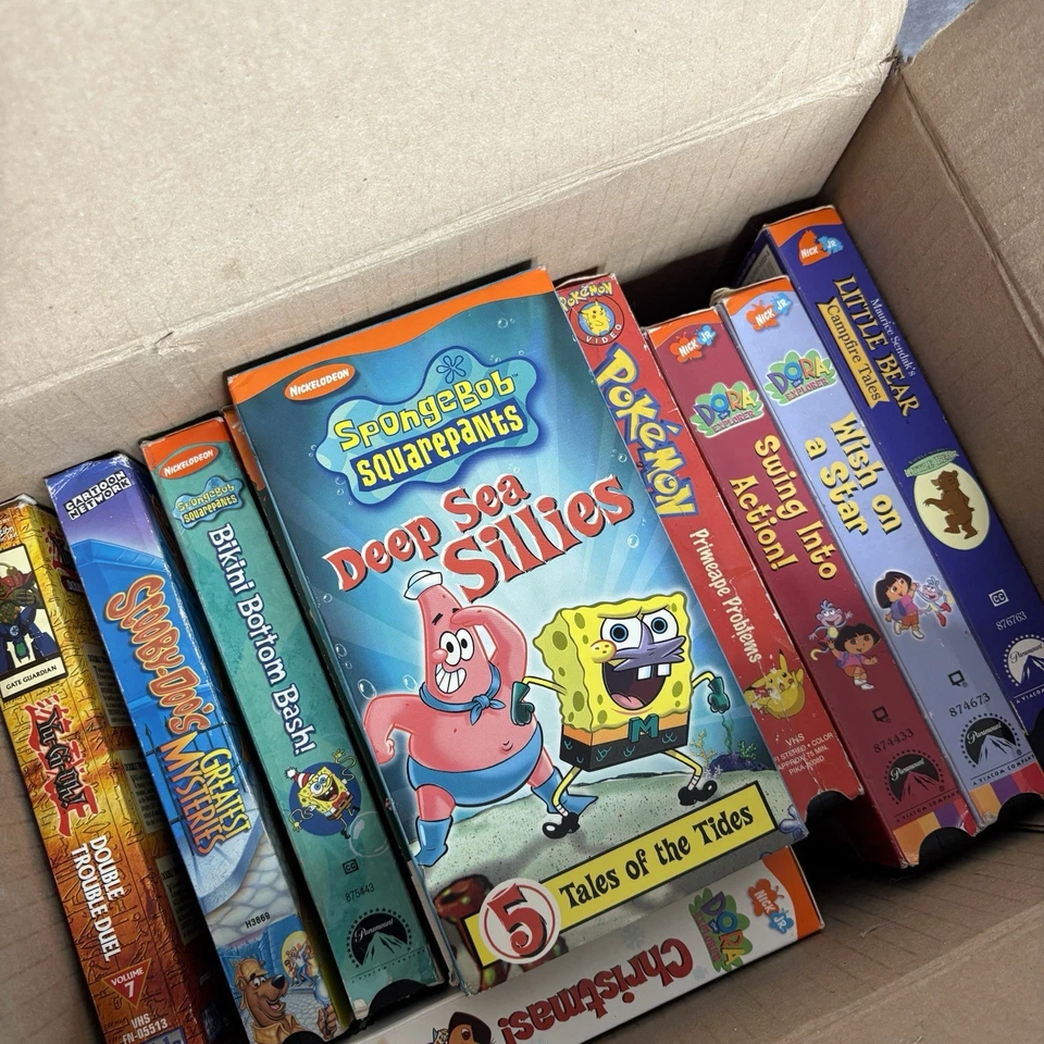 Vintage Kids VHS Tapes Set of 13 SpongeBob VHS Tapes Dora VHS Tapes Nick JR - Image 2 of 4