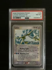 Pokémon 2006 World Championships Gold Star Latias Promo Card 105/107 PSA 8