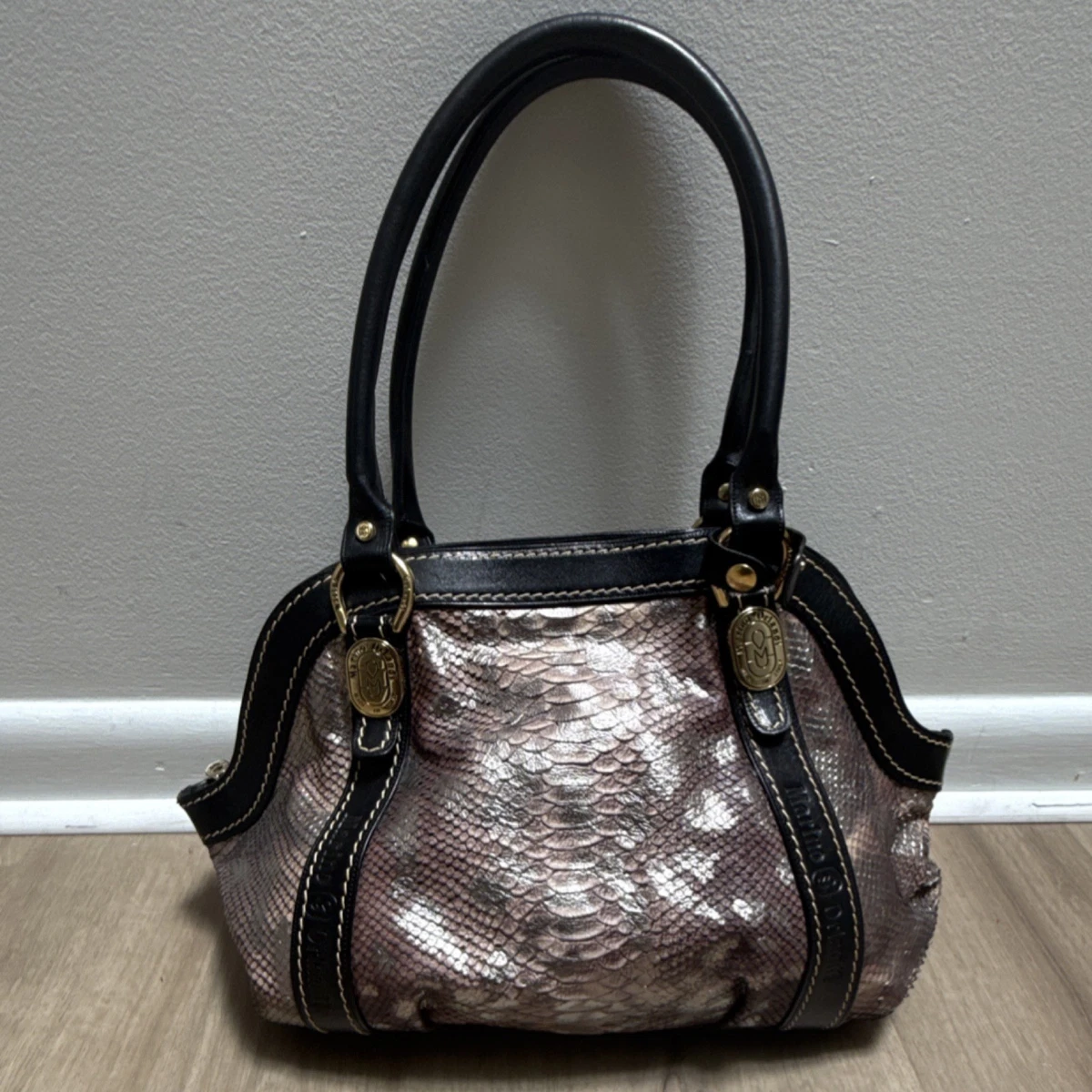 Marino Orlandi Genuine leather Brown and Black Designer Women\'s Bag Marino Orlandi Leather Shoulder Bag NWT | Mercari main image 3