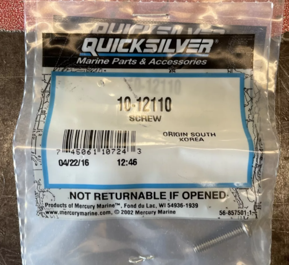 NOS Mercury Quicksilver SCREW 10-12110 SET QTY 2 OEM Marine