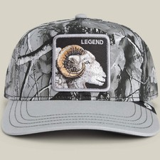 Goorin Bros Animal Farm Baseball Trucker Snapback Hat Cap Legend Camo Ram Gray