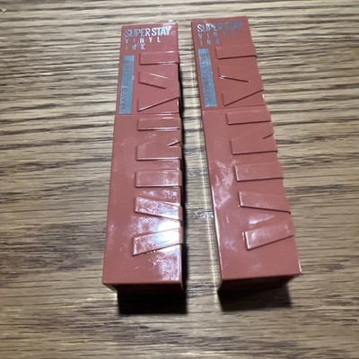 MAYBELLINE SUPER STAY VINYL INK LIQUID LIPSTICK #100 CHARMED NWOB LOT OF 2