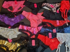 Womens Underwear Panties Lot 10 Pairs Size Small Crotchless Cheeky Mix Sofishie 
