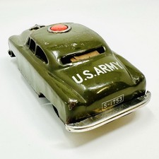 Tin U.S. Army Military Police MP Car Sedan Friction Toy - Very Clean - 5" long