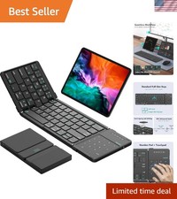 Ultra-Thin Foldable Wireless Keyboard with Touchpad - Ideal for Business Travel