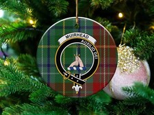 Muirhead Clan Scottish Tartan Crest Ceramic Ornament