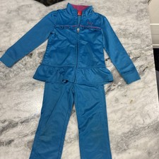 Girls 5T Turquoise And Pink Puma Tracksuit With Zipper Jacket EUC-Only Worn Once