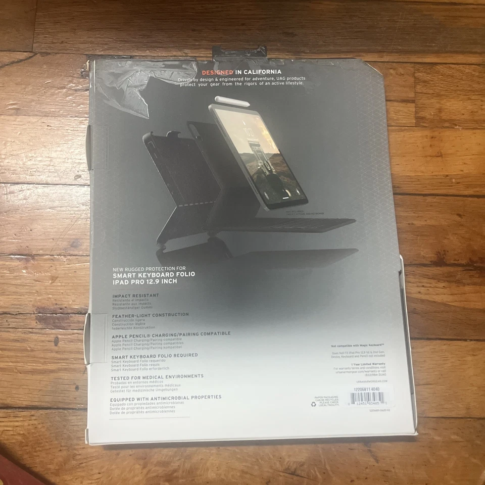 UAG Scout Rugged back cover for Apple iPad Pro 12.9" Smart Keyboard Folio Black - Image 2 of 3