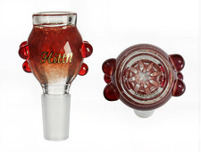 Hittn 14mm Ruby Red Premium Glass Bowl with Built-in slotted screen             
