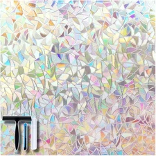 Static Cling Window Film – Rainbow Effect, 17.5 x 78.7 Inches, Easy Installation