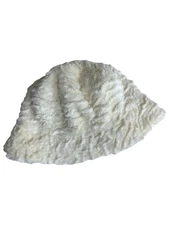 Isotoner Womens White Fluffy Bucket Hat Cap