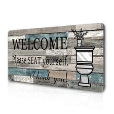 Funny Bathroom Wall Decor Sign Farmhouse Rustic Bathroom Decorations Wall Art 16