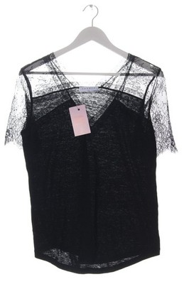 SANDRO Kurzarm-Bluse Damen Bluse Gr. DE 38 schwarz Casual-Look
