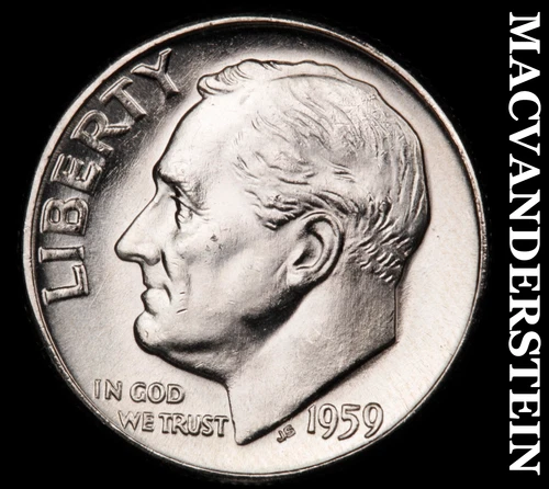 1959 Silver Roosevelt Dime - Choice Gem Brilliant Unc  Lustrous  #i1008