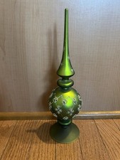 Vintage Green Decorated Glass Tree Topper Christmas Tree Decoration