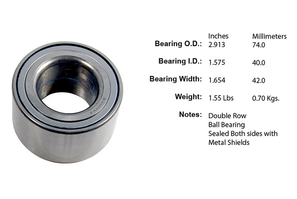 For Toyota Corolla 03-18 Premium Front Driver Side Double Row Wheel Bearing Foto 2 de 2