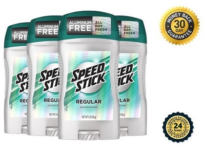Speed Stick CG00483 Men's Deodorant, Regular - 3oz (4 Pack) Free Shipping.
