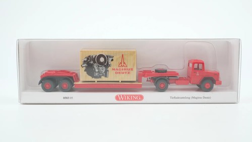 Wiking H0 1/87 050305 semirremolque de carga baja (Magirus Deutz) "Magirus" - EMBALAJE ORIGINAL NUEVO | Condition: Gebraucht