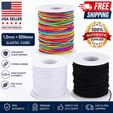 Elastic String for Bracelets, 1 mm x 110 Yards Sturdy Stretchy Elastic Cord for