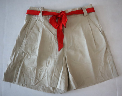 Free People OB2217825 Women's Sz 6 Beige/Red Perfect Prep Trouser Shorts $98